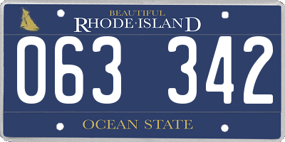RI license plate 063342
