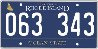 RI license plate 063343