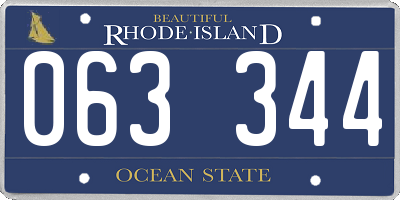RI license plate 063344