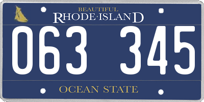 RI license plate 063345