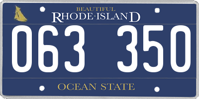 RI license plate 063350