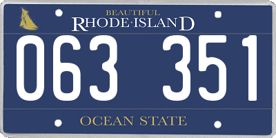 RI license plate 063351