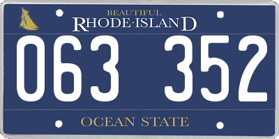 RI license plate 063352