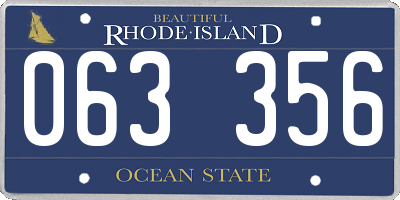 RI license plate 063356