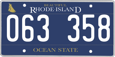 RI license plate 063358