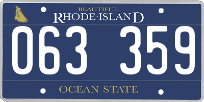 RI license plate 063359