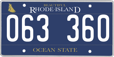 RI license plate 063360