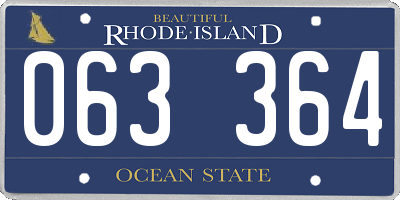 RI license plate 063364