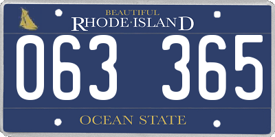 RI license plate 063365