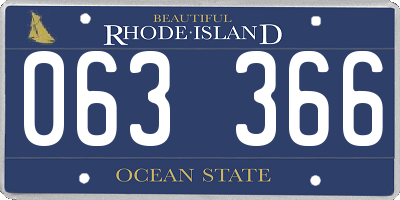 RI license plate 063366