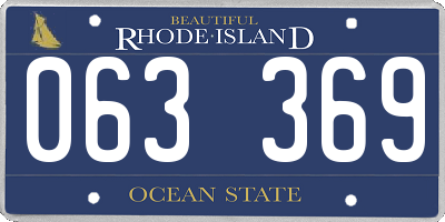 RI license plate 063369