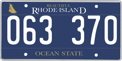 RI license plate 063370