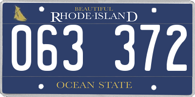 RI license plate 063372