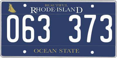 RI license plate 063373
