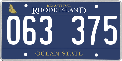RI license plate 063375