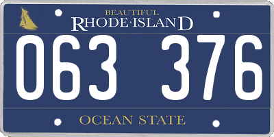 RI license plate 063376
