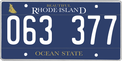 RI license plate 063377