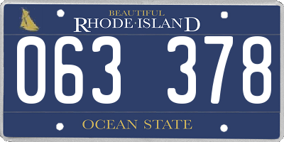 RI license plate 063378