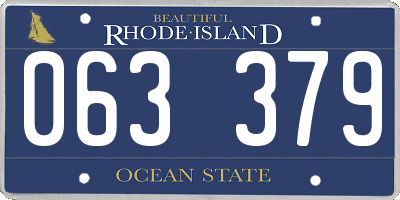 RI license plate 063379