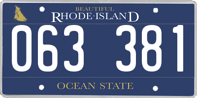 RI license plate 063381
