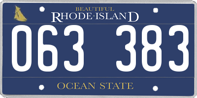 RI license plate 063383