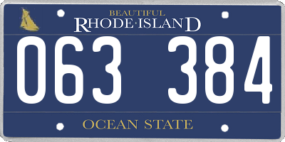 RI license plate 063384