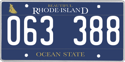 RI license plate 063388
