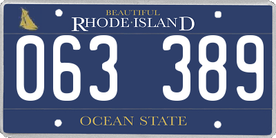 RI license plate 063389