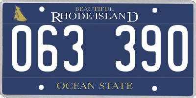 RI license plate 063390