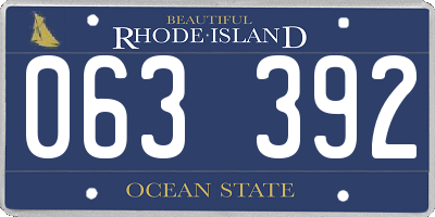 RI license plate 063392