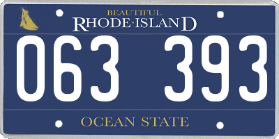 RI license plate 063393