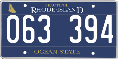 RI license plate 063394