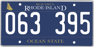 RI license plate 063395