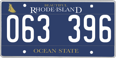 RI license plate 063396