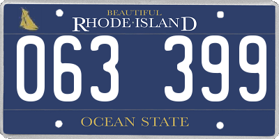 RI license plate 063399