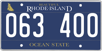 RI license plate 063400