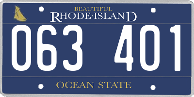 RI license plate 063401