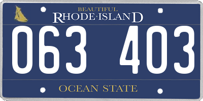 RI license plate 063403