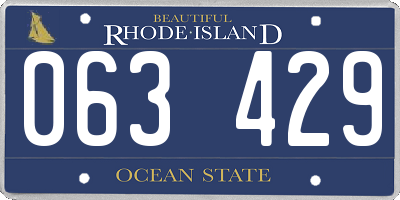 RI license plate 063429