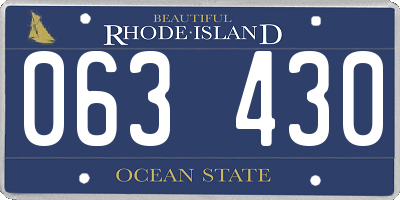RI license plate 063430