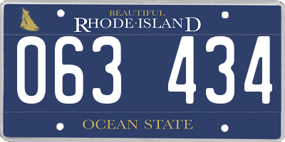 RI license plate 063434