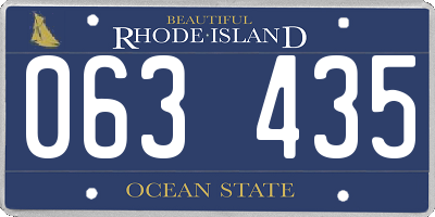 RI license plate 063435