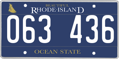 RI license plate 063436