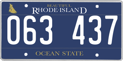 RI license plate 063437