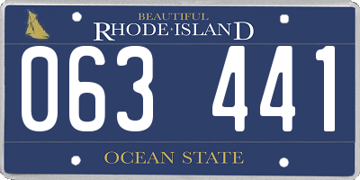 RI license plate 063441