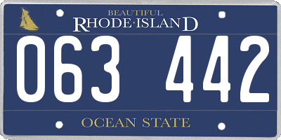 RI license plate 063442