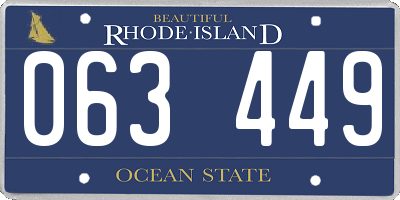 RI license plate 063449
