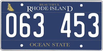 RI license plate 063453