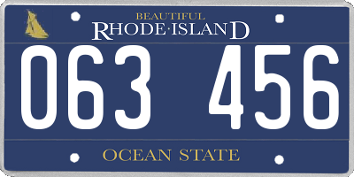 RI license plate 063456