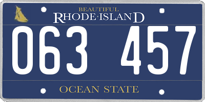 RI license plate 063457